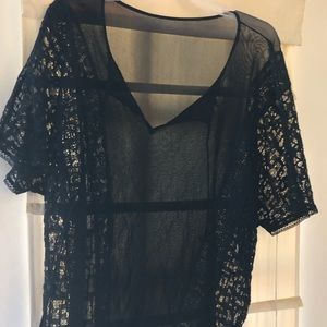Weston wear mesh and lace top